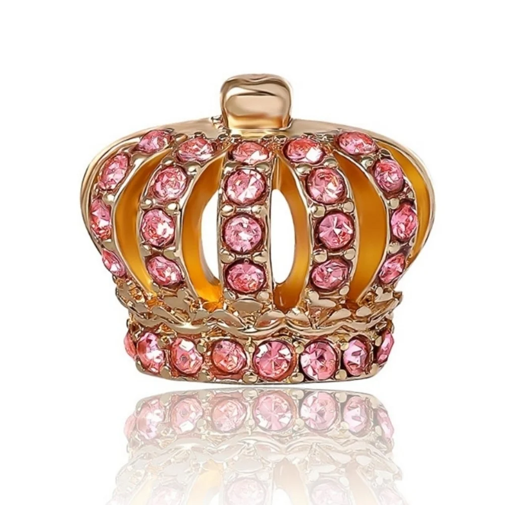 ▪️Juicy Couture▪️Crown Pendant & Stud Pink Crystal Embellushed Earring Set